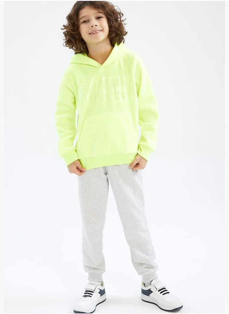 DeFacto Boy Regular Fit Hooded Long Sleeve Knitted Sweatshirt