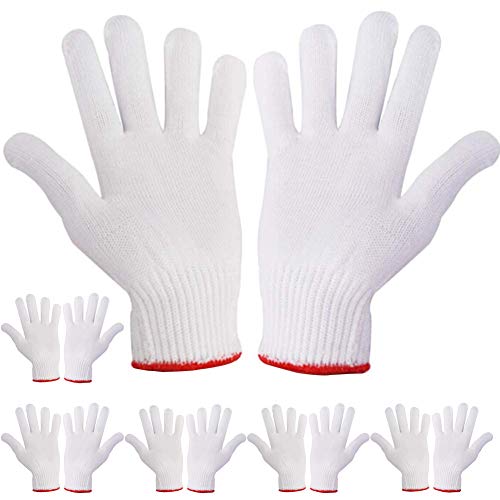 NRDBEEEC Hand Working Gloves Safety Grip Protection Work Gloves Men Women BBQ Thick Cotton (Pack of 6 Pairs) - Image 1