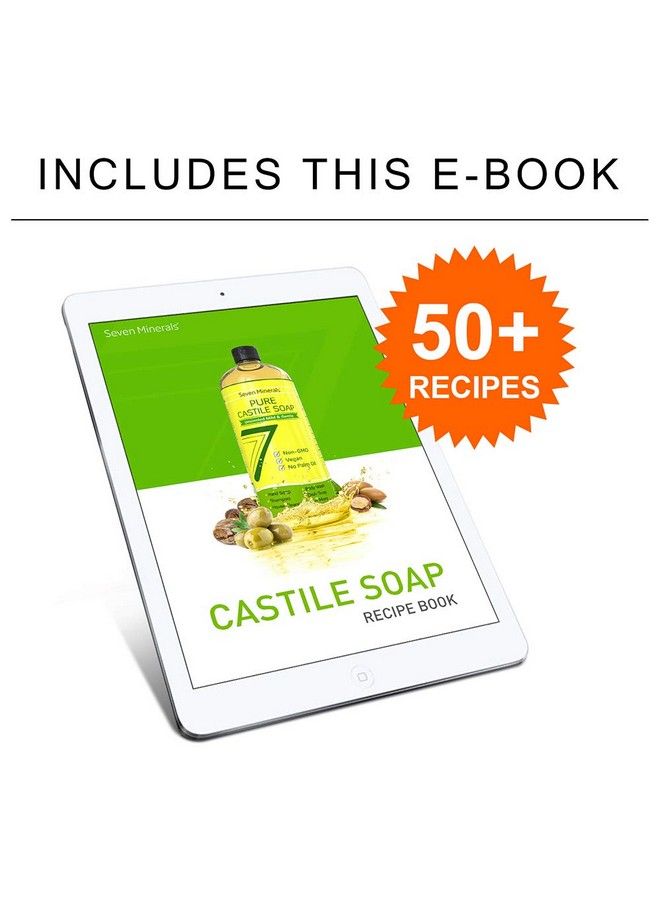 Seven Minerals Pure Castile Soap Lemon No Palm Oil Gmofree Gentle Liquid Soap For Sensitive Skin & Baby Wash All Natural Vegan Formula With Organic Carrier Oils (33.8 Fl Oz) - Image 5