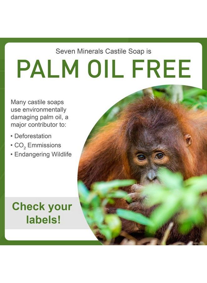 Seven Minerals Pure Castile Soap Lemon No Palm Oil Gmofree Gentle Liquid Soap For Sensitive Skin & Baby Wash All Natural Vegan Formula With Organic Carrier Oils (33.8 Fl Oz) - Image 4