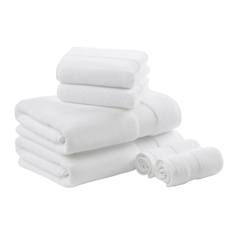 Madison Park Turkish 100 Cotton 600Gsm Luxury Premium Thick Soft Absorbent Hotel Bathroom Towel Set Shower Hand Face Washcloths Assorted Sizes White 6 Piece