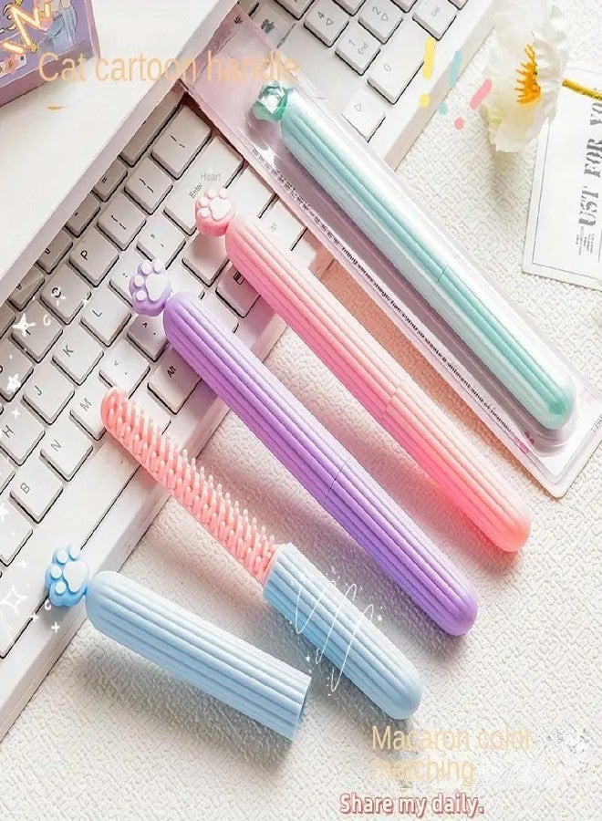 Prostuff.in® Mini Portable Lovely Cartoon Kitten Decorative Hair Detangling Comb With Cap Easy To Carry Keep Your Hair Neat And Styled Wherever You Go Multicolor Pack Of 1 Pcs - Image 3