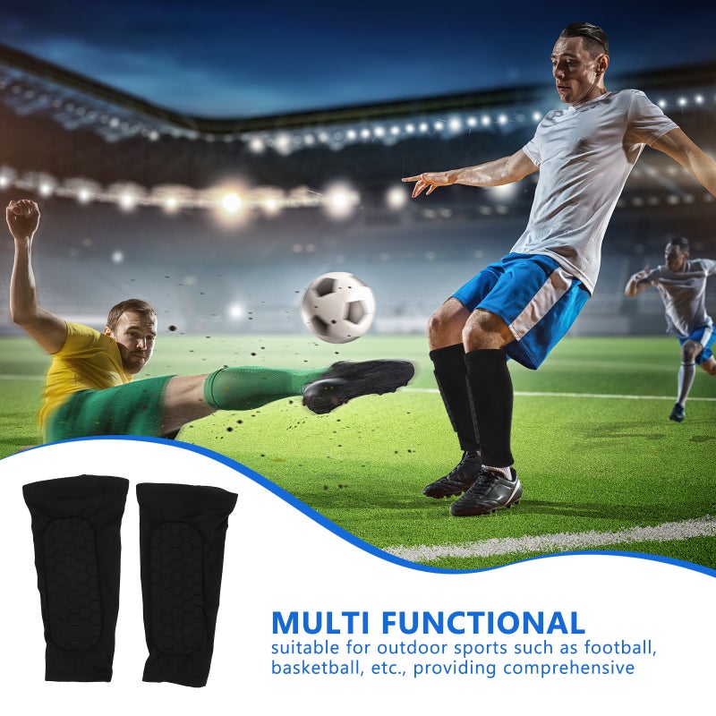 4 pcs Soccer Shin Guards Breathable Calf Socks For Adults Comfortable Calf Stockings Shin Guard Sleeves Anti-Collision Socks For Sports - Image 3