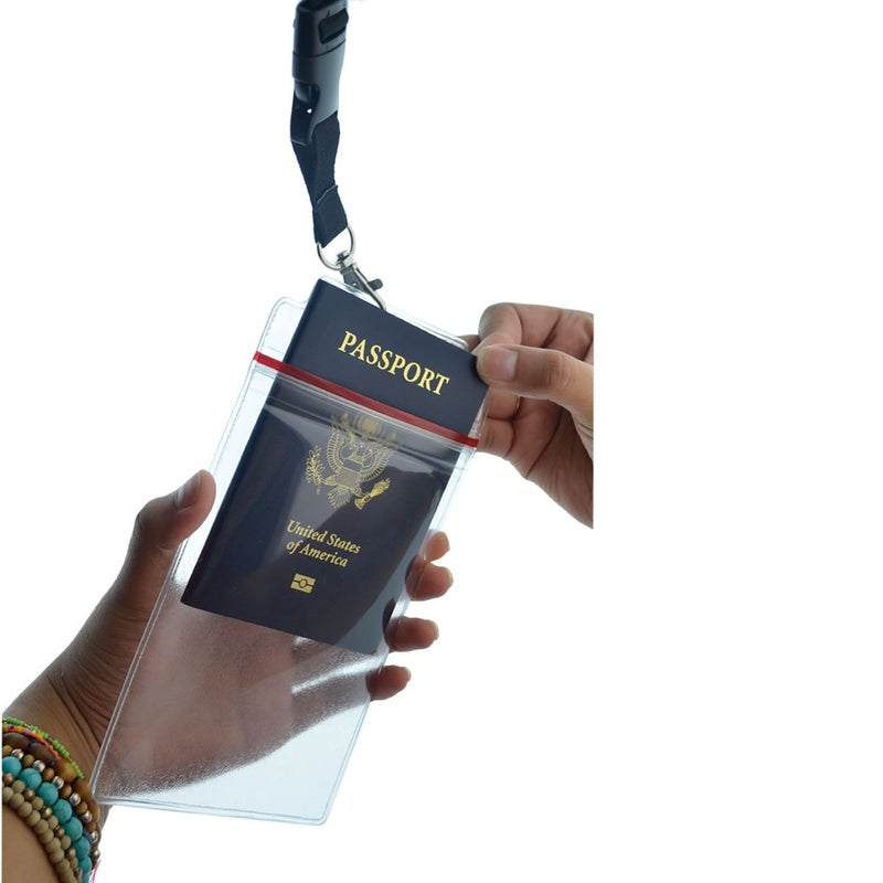 Specialist ID Passport Holders - 2 Pack - Heavy Duty Water and Tear Resistant Resealable Sleeves & Premium Breakaway Lanyard - 4X6 Insert for Vaccination Cards, Cruise, Travel, and Beach Vacation Documents (Black)  - Image 5