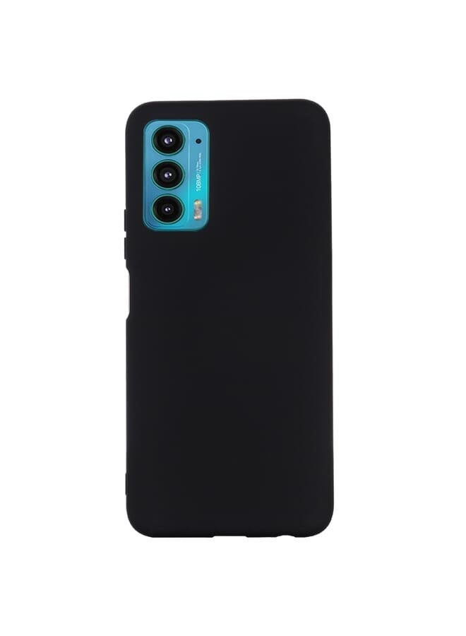 For Motorola Edge 20 Pure Color Liquid Silicone Shockproof Phone Case (Black) - Image 2
