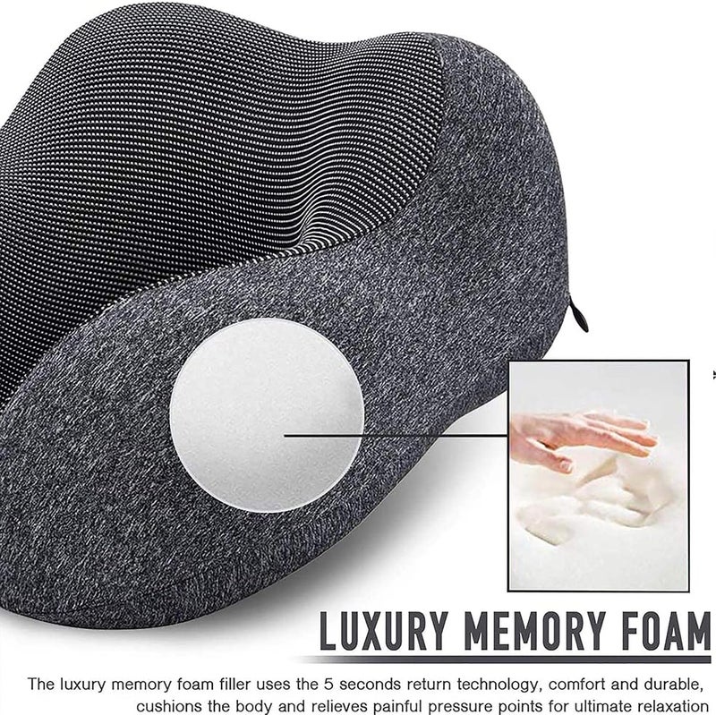 THMINS Travel Pillow for Airplane and Car - U Shaped Neck Support with Adjustable Rope Lock - Image 3