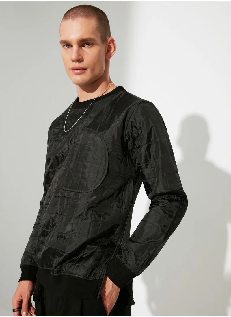 trendyol Quilted Side Zip Sweatshirt