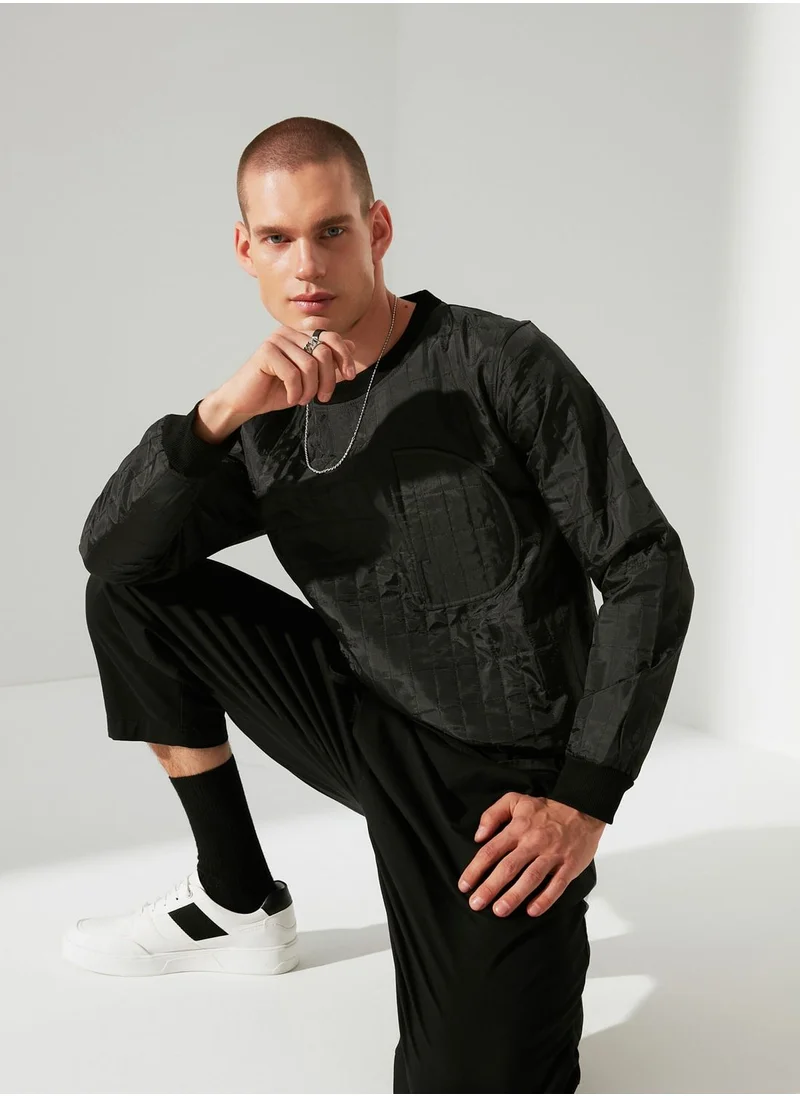 trendyol Quilted Side Zip Sweatshirt