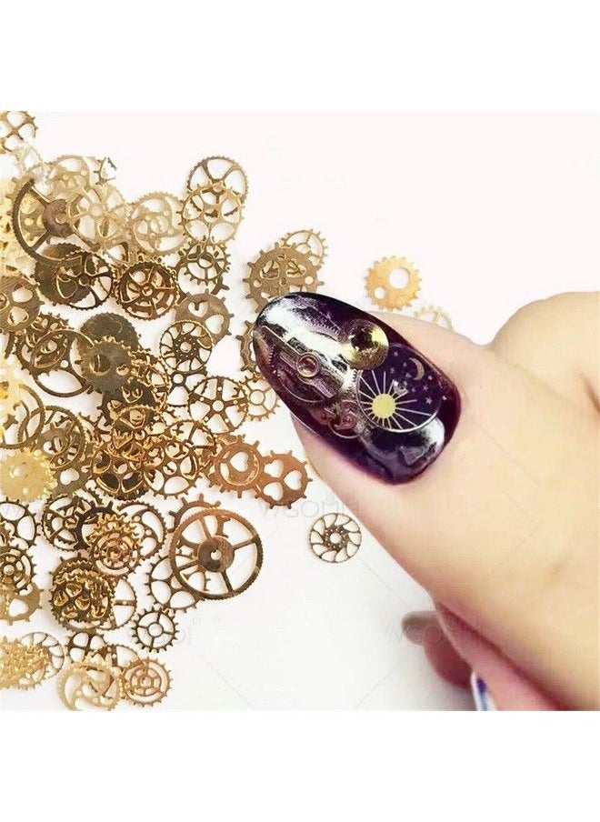 ericotry 2 Boxes Gear Nail Stickers Metal 3D Steam Punk Nail Sequins Decal Clock Watch Wheel Gear Nail Studs Diy Nail Tips Art Decorations Accessories (Mixed Pattern)  - Image 5