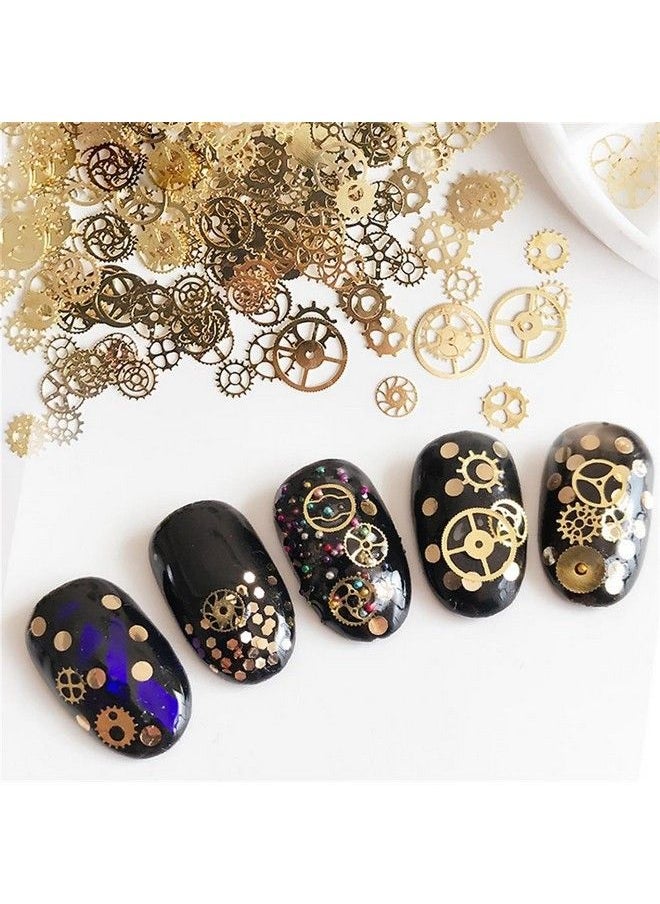 ericotry 2 Boxes Gear Nail Stickers Metal 3D Steam Punk Nail Sequins Decal Clock Watch Wheel Gear Nail Studs Diy Nail Tips Art Decorations Accessories (Mixed Pattern)  - Image 3
