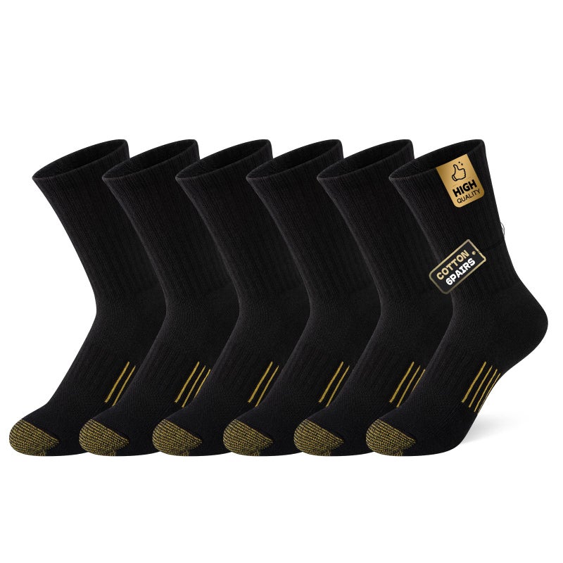 Comfoex Boys Socks 6 Pairs Crew Athletic Cushioned Mesh Cotton Sports Socks For Little Big Kids 4-6 6-8 8-10 Years Old - Image 1