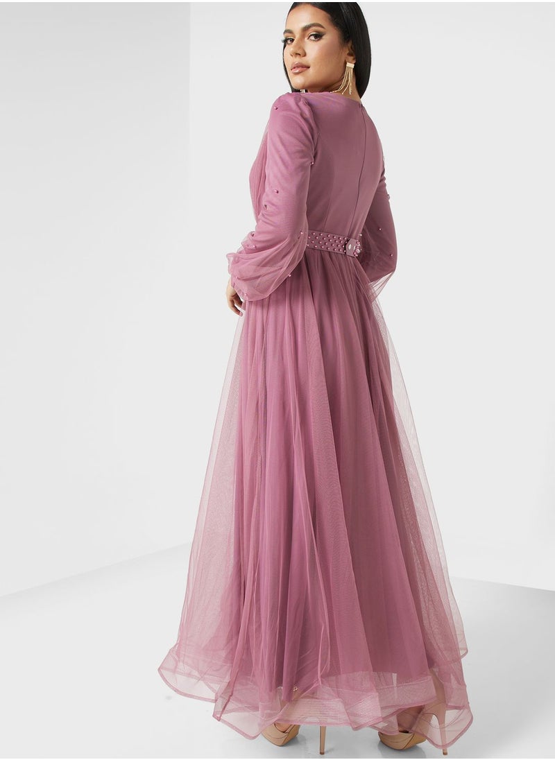 Khizana Embellished Belt Pleated Dress  - Image 2