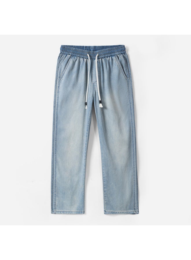 Men's Summer Thin Three-stripe Jeans Men's Lyocell Tencel Loose Straight-leg Pants