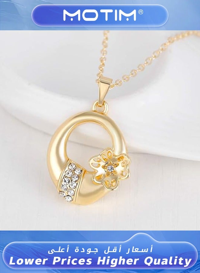 Motim Jewellery Sets for Women Pendant Diamond Necklace Bracelets and Earrings Set Embellished with Rhinestone Necklace Set  - Image 3