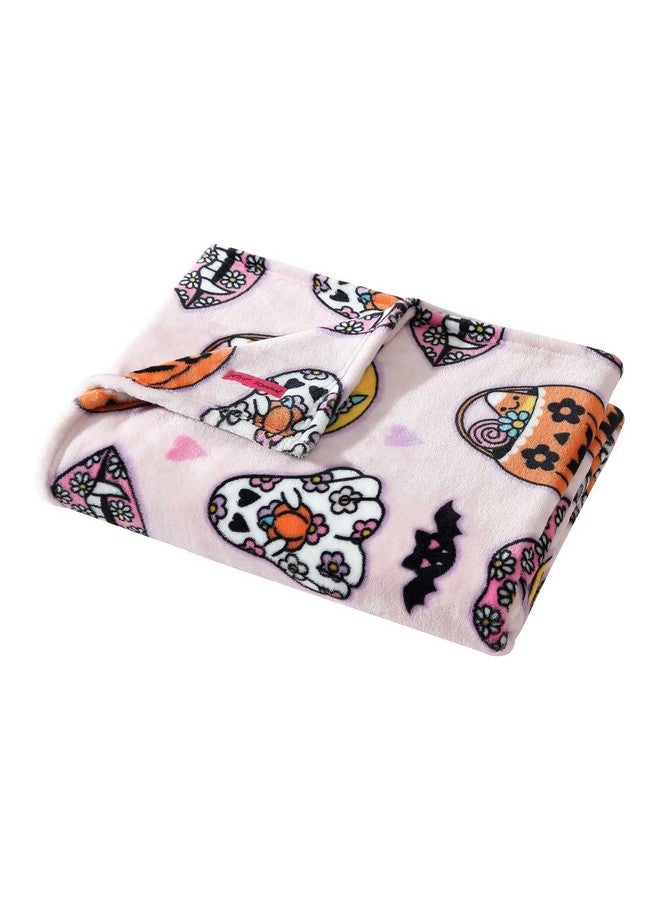 Betsey Johnson Betsey Johnson - Throw, Ultra-Soft Plush Blanket, Ideal for Couch, Bed, or Lounges (Retro Halloween Pink, 50" x 70") - Image 1