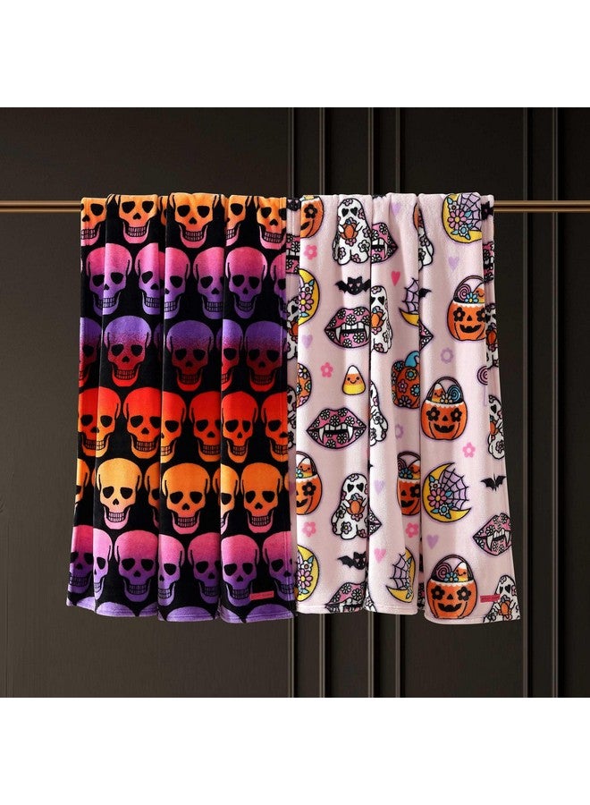 Betsey Johnson Betsey Johnson - Throw, Ultra-Soft Plush Blanket, Ideal for Couch, Bed, or Lounges (Retro Halloween Pink, 50" x 70") - Image 2