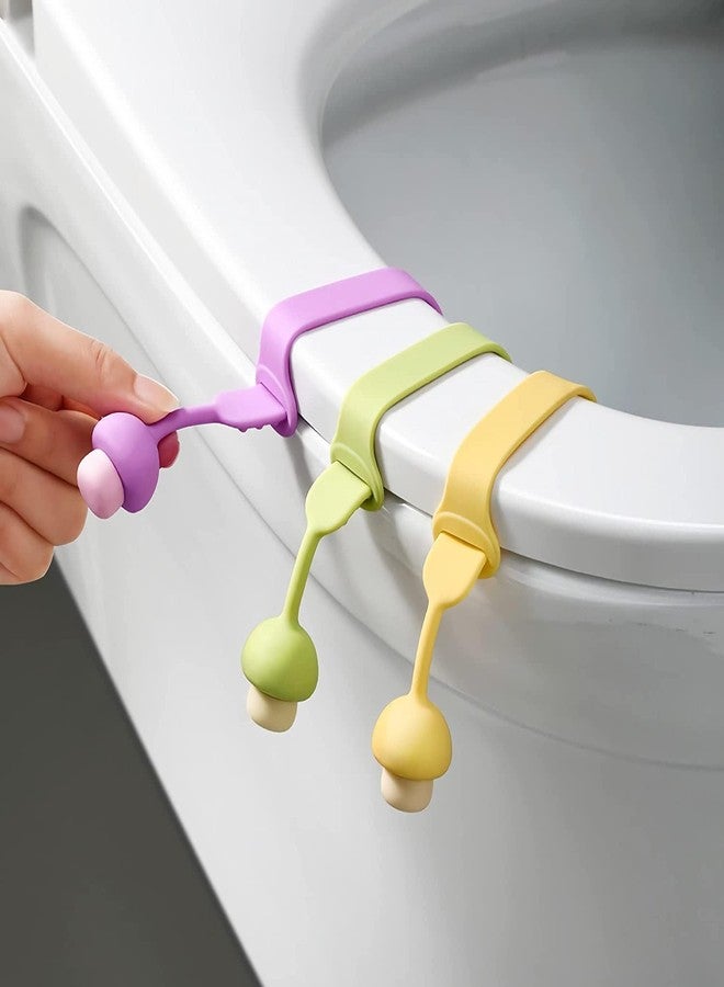QEEIG Toilet Seat Lid Lifting Band Foldabable Help Lifter Handle Bathroom Accessories Cover Support Opener LooLift Touch-Free PureLift Tab GripGuard Riser | Multicolour | Pack of 1 - Image 2