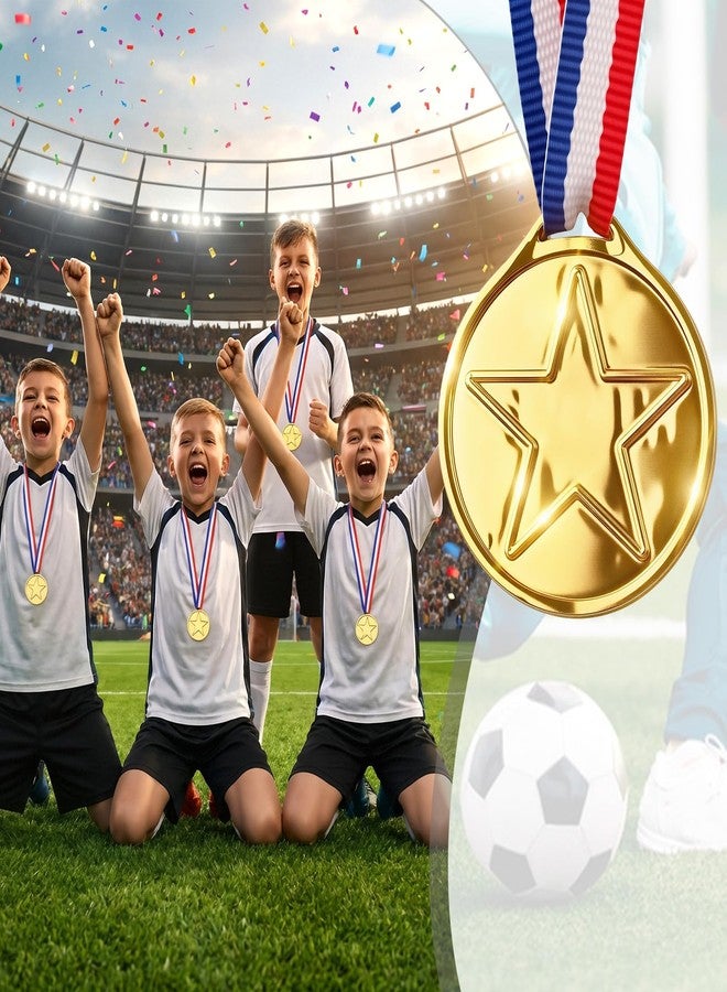 Asofelk 12PCS Gold Medals for Kids, Medals for Awards Plastic Winner Award Medals - Gold Medals for Awards for Sports/Competition/Talent Show/Spelling Bee, Party Favors Gifts & Star Medals for Kids/Winners - Image 4