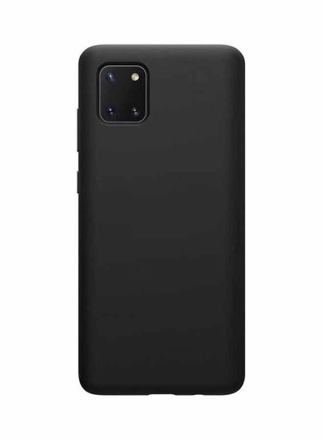 BORTONY Case For Samsung Galaxy Note 10 Lite Liquid Silicone Slim Back Cover Black - Image 1