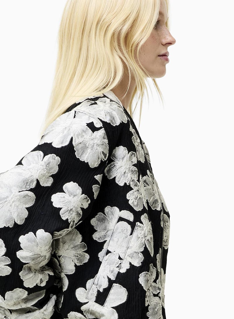 French Connection Lora Poly Jacquard Bomber Jacket - Image 3