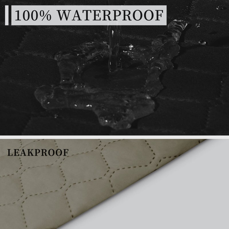 Issuntex Double Protection 100% Waterproof Chair Sofa Cover For Living Room  Reversible Furniture Protector For Dogs  Pets  Kids (Chair  Black/Beige) - Image 3