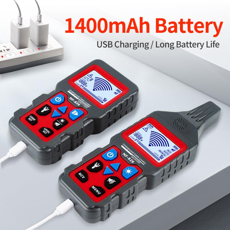 NOYAFA NF-826 Underground Cable Locator Wire Tracker, for Dog Fence Cables Irrigation, Wall and Underground Pipeline Wire Detector, Advanced Circuit Breaker Finder for Wall and Underground Cables - Image 5