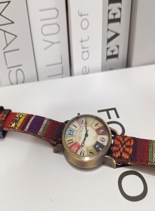 Gosasa Creative Multicolor Watch for Women Woven Strap Fashion Rainbow Pattern Women's Watch Boho Hippie Watch Casual Style Wonderful Ladies Gift - Image 5