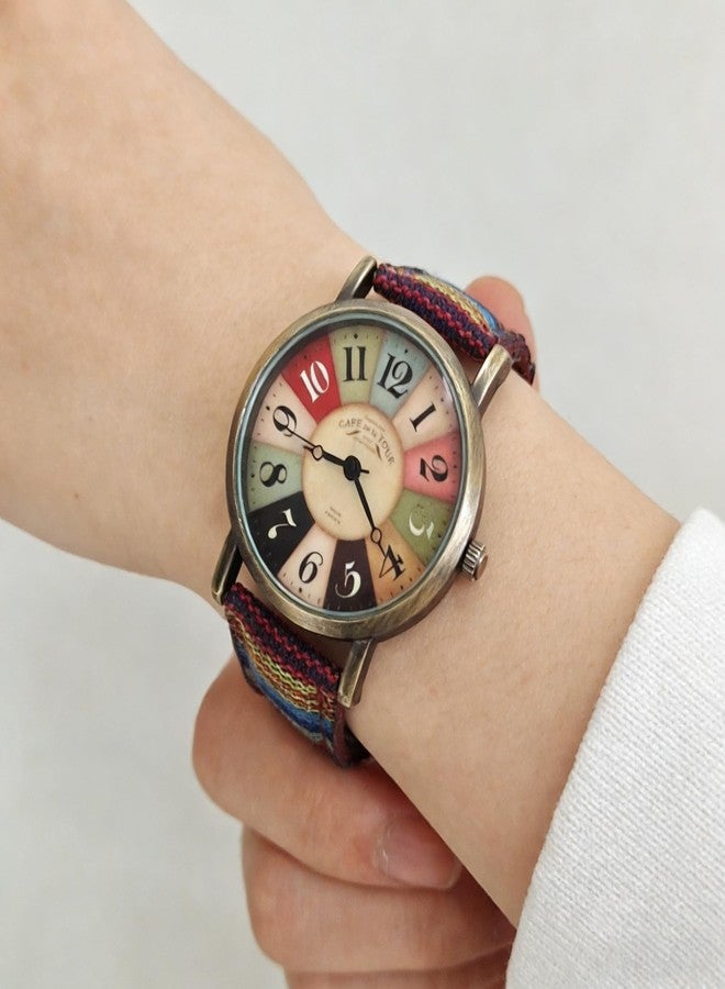 Gosasa Creative Multicolor Watch for Women Woven Strap Fashion Rainbow Pattern Women's Watch Boho Hippie Watch Casual Style Wonderful Ladies Gift - Image 2