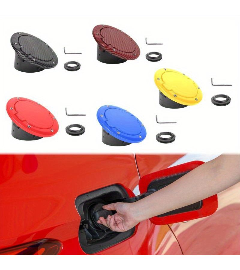 Fuel Tank Cover For Jeep Wrangler JK 2007 2017 Protective Cap Black Decorative Carbon Fiber Pattern Metal - Image 5