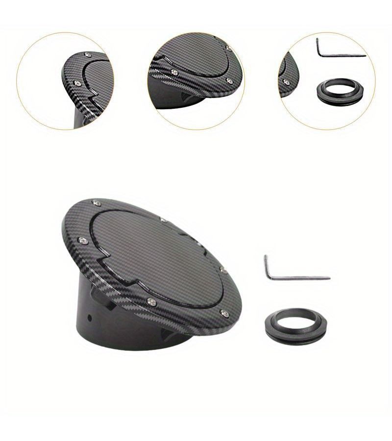 Fuel Tank Cover For Jeep Wrangler JK 2007 2017 Protective Cap Black Decorative Carbon Fiber Pattern Metal - Image 4