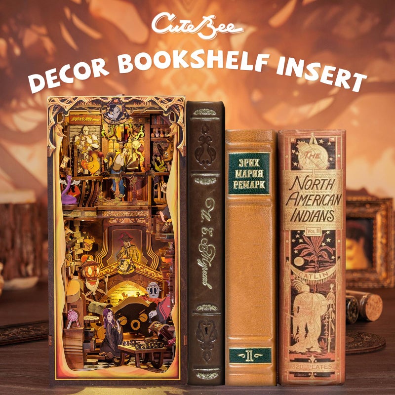 CUTEBEE Book Nook Kit - DIY Miniature House Kit for Adults and Teens, Dollhouse Booknook Tiny House Model Build Bookshelf Decor, Gifts for Family, Friends - Image 3