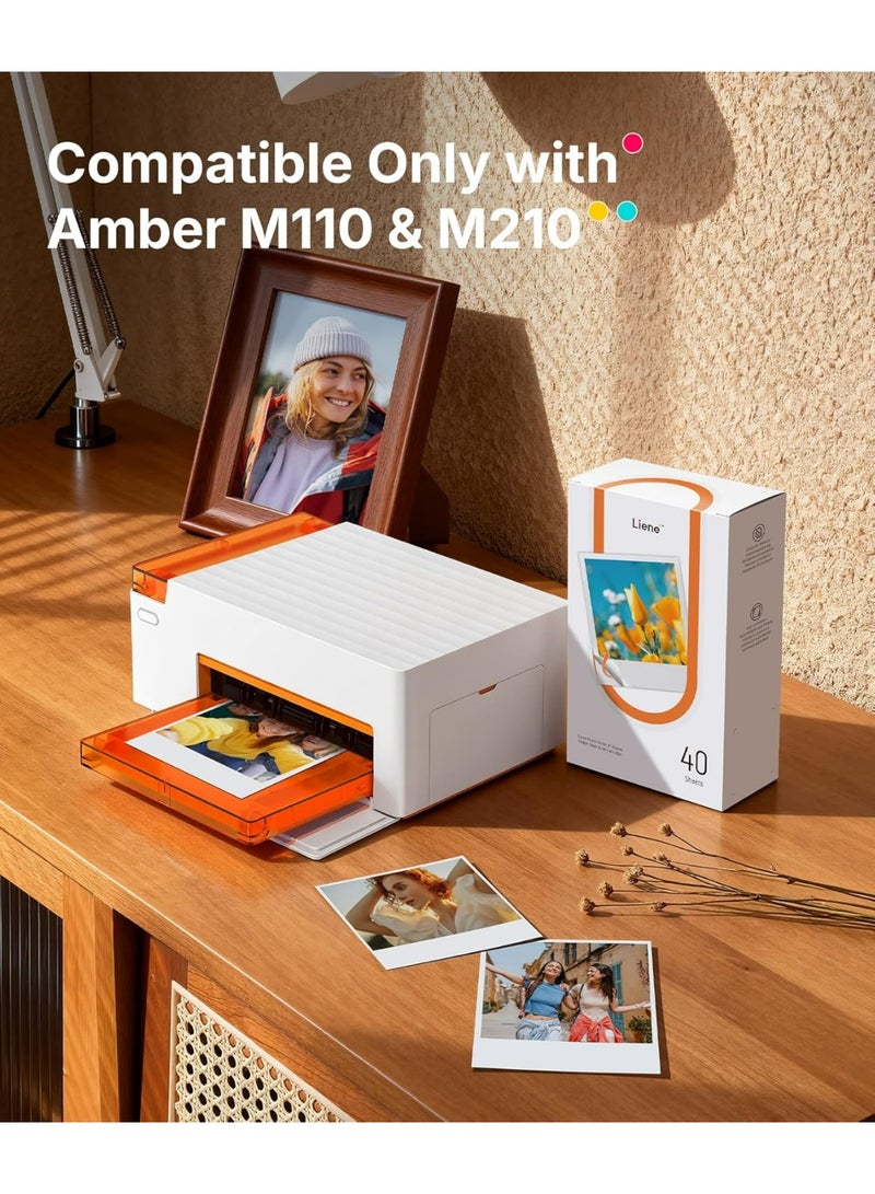 Liene Amber M110 3x3 Square Sticker Photo Paper 40 Sheets Self Adhesive Instant Print Paper for M110 Portable Photo Printer - Image 2