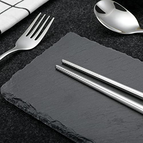 inkuleer Travel cutlery set, 18/8 stainless steel cutlery, Reusable utensils set with case, Portable Silverware Lunch Box for Camping and Office (Green/knife set) - Image 5