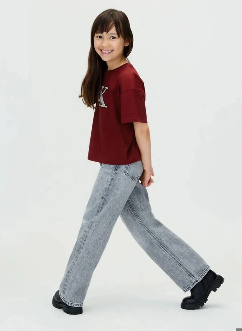 Calvin Klein Jeans Raspberry Chocolate Logo T-Shirt for Women | Best Price UAE