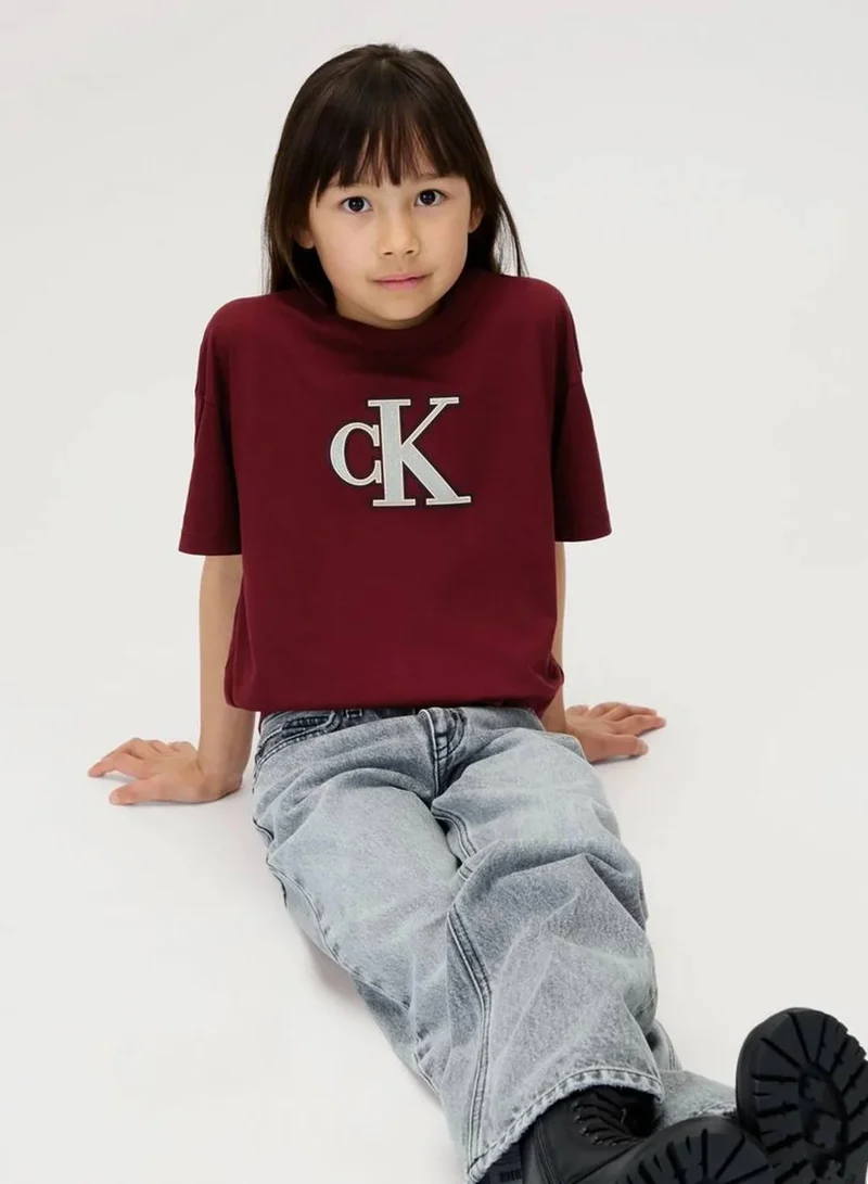 Calvin Klein Jeans Raspberry Chocolate Logo T-Shirt for Women | Best Price UAE