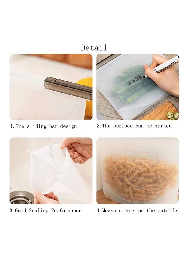 NIBEMINENT 6-Piece Reusable Food Storage Bags Clear 1000ml  - Image 3