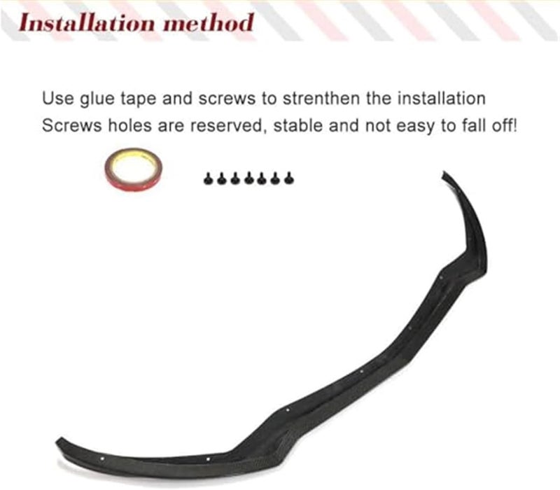 QASULER Carbon Fiber Front Bumper Lip for Alfa Romeo Giulia - Image 3