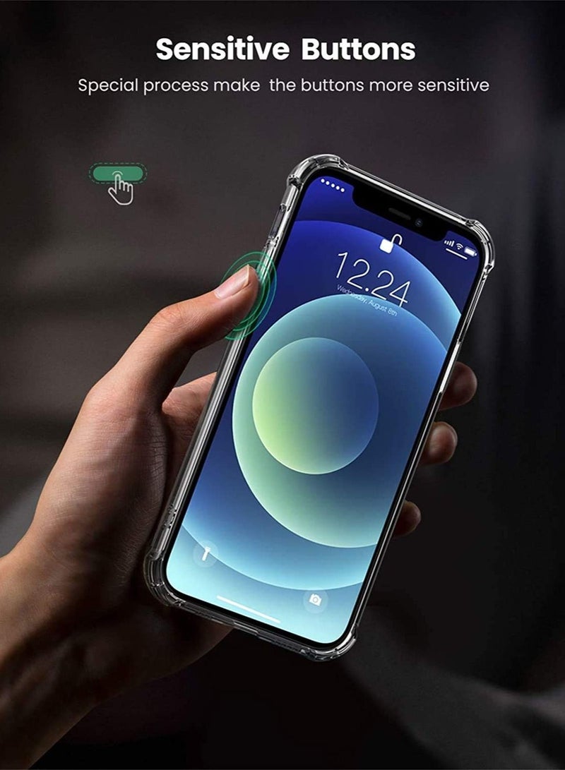 جراب iPhone 12 مقاس 6.1 بوصة ناعم من مادة البولي يوريثان الشفاف ومضاد للخدش معزز بأركان ممتصة للصدمات وغطاء واقٍ مقاوم للصدمات - Image 2