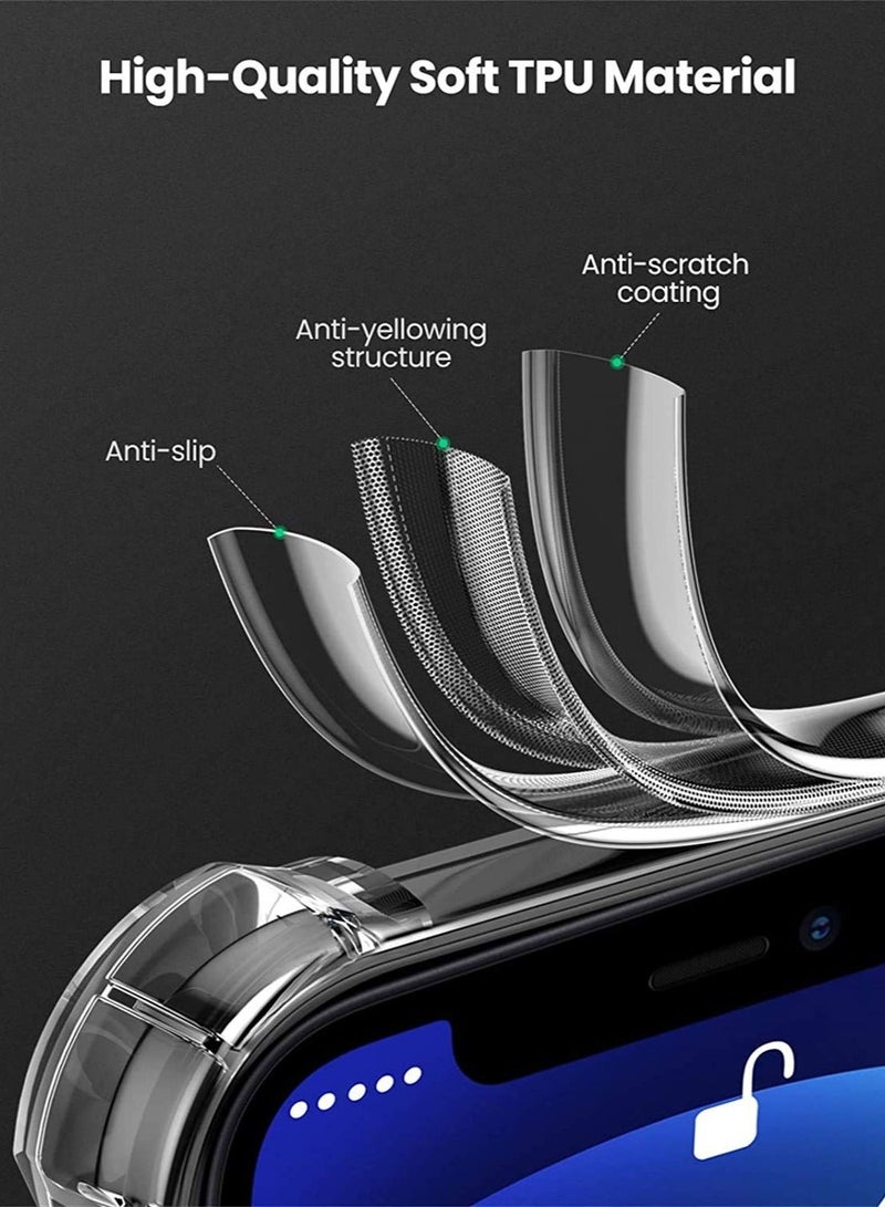 جراب iPhone 12 مقاس 6.1 بوصة ناعم من مادة البولي يوريثان الشفاف ومضاد للخدش معزز بأركان ممتصة للصدمات وغطاء واقٍ مقاوم للصدمات - Image 5