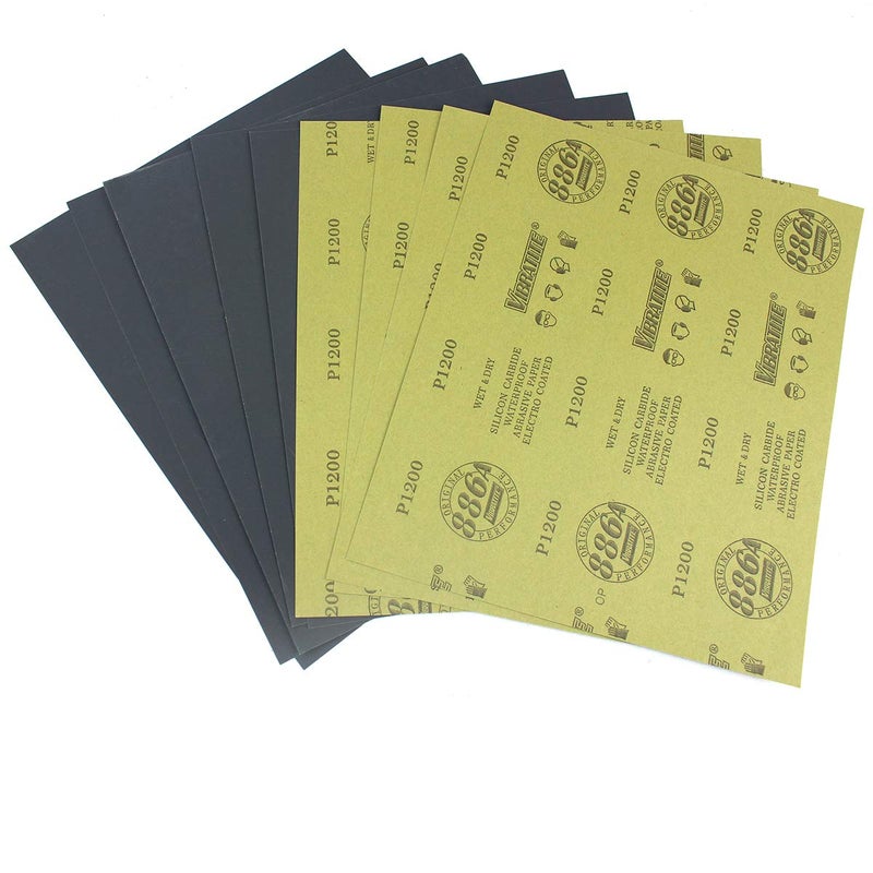 MAXAMN 1200 Grit Sandpaper Wet Dry Sandpaper Sheets 9 x 11 Inches Silicon Carbide Abrasive Sand Paper for Wood Furniture Finishing Metal Sanding Automotive Polishing DIY Projects 10 Sheets