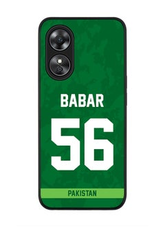 Rugged Black Edge Case for Oppo A97, Slim fit Soft Case Flexible Rubber Edges Thin Cover - Player Name - Babar Azam, Jersey Number- 56