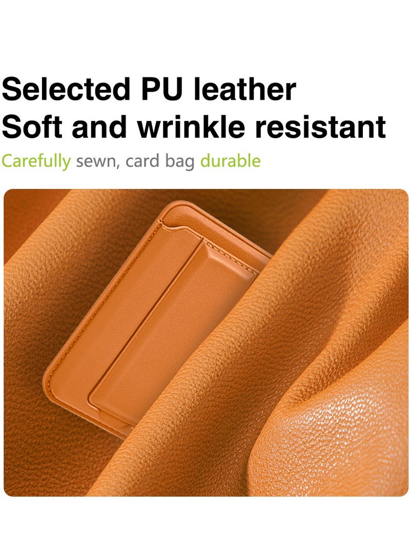 دي سي آيتيك محفظة مغناطيسية مطورة 2 في 1 لمحفظة Magsafe Wallet المغناطيسية للآيفون حامل محفظة هاتف مغناطيسي خفيف الوزن مع فتحتين للبطاقات حامل بطاقة مغناطيسي جلدي لسلسلة آيفون 16/15/14/13/12 برتقالي - Image 3