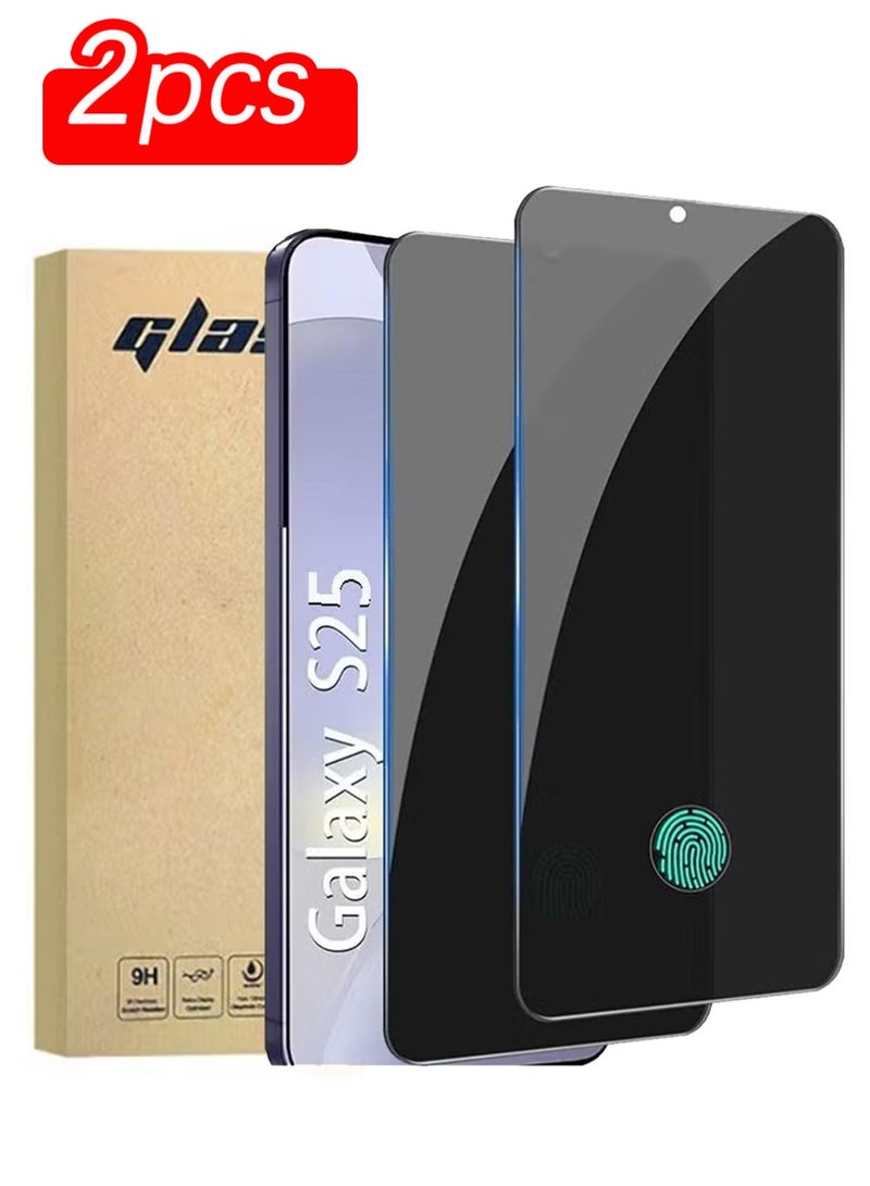 2 Pack for Samsung Galaxy S25 Privacy Screen Protector Tempered Glass, Fingerprint Unlocking, 25° Anti Spy S25 Screen Protector, Full Coverage, Case Friendly, Easy Installation - Image 1