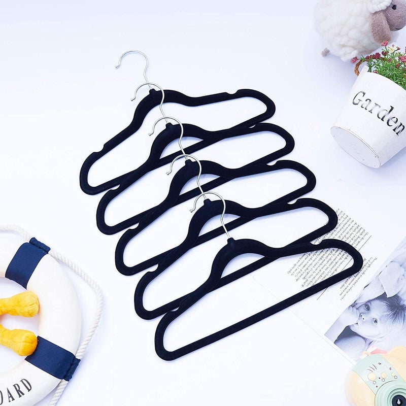 Red Dot Gift 30-Pack Black Velvet Kids Hangers - 14 Inch Premium Children's Hangers - Image 5
