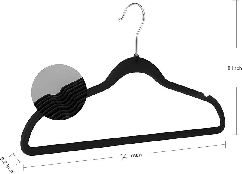 Red Dot Gift 30-Pack Black Velvet Kids Hangers - 14 Inch Premium Children's Hangers - Image 3