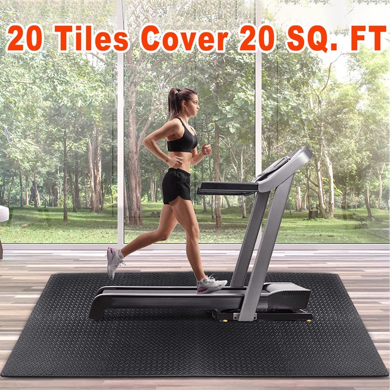 Kangler 20 pcs Gym Mats Set - EVA Foam Puzzle Floor Mats, High-Density Interlocking Foam Floor Tiles Home Workout Exercise Mats for Play-Room Garage Pool Treadmill Garage Kitchen Flooring - Image 2
