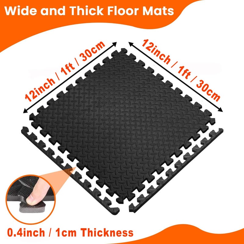 Kangler 20 pcs Gym Mats Set - EVA Foam Puzzle Floor Mats, High-Density Interlocking Foam Floor Tiles Home Workout Exercise Mats for Play-Room Garage Pool Treadmill Garage Kitchen Flooring - Image 5