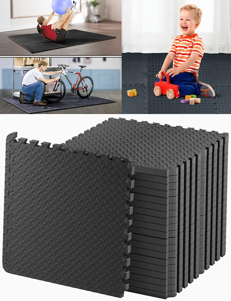 Kangler 20 pcs Gym Mats Set - EVA Foam Puzzle Floor Mats, High-Density Interlocking Foam Floor Tiles Home Workout Exercise Mats for Play-Room Garage Pool Treadmill Garage Kitchen Flooring - Image 1
