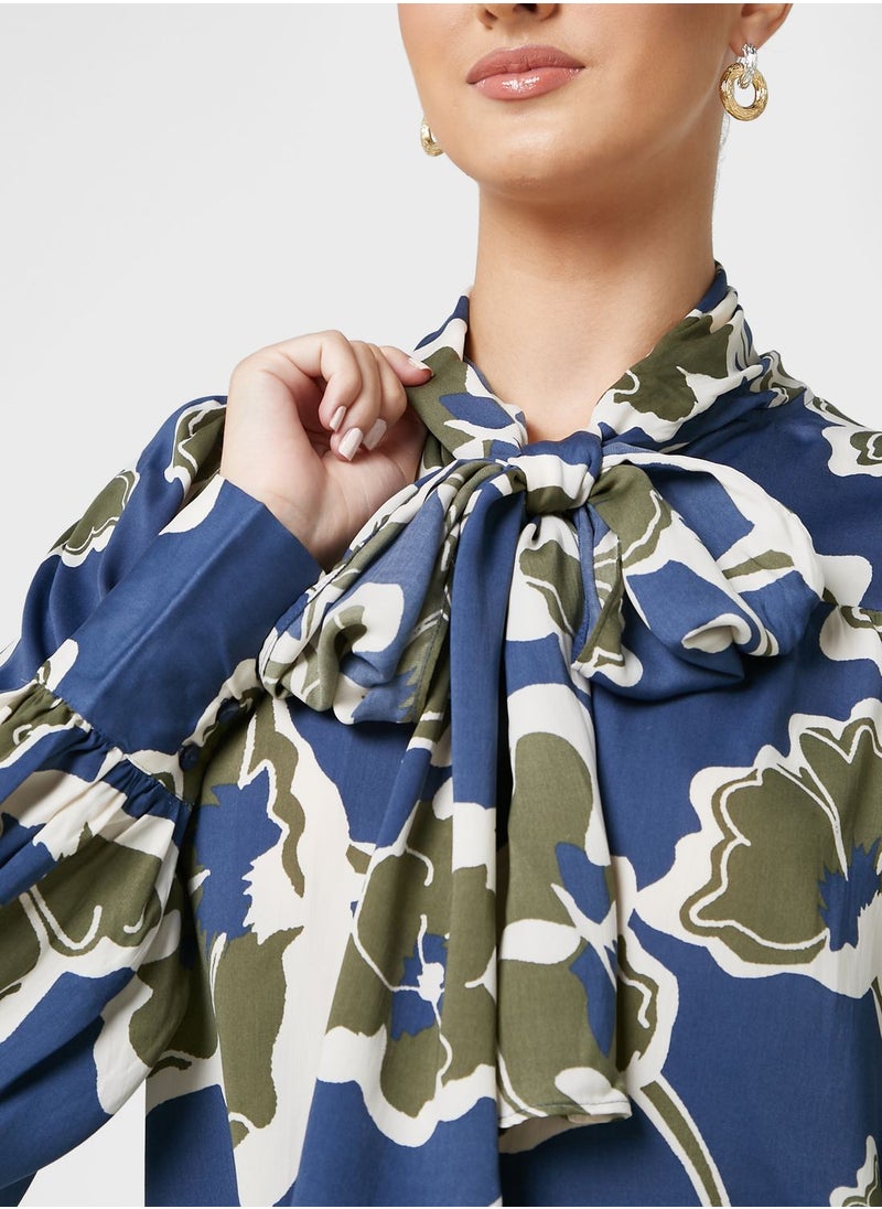 VERO MODA - Bow Detail Printed Shirt - Image 1