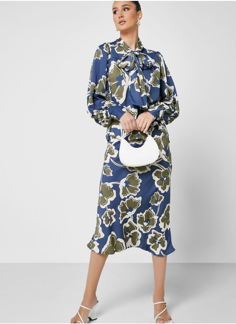 VERO MODA - Bow Detail Printed Shirt - Image 1